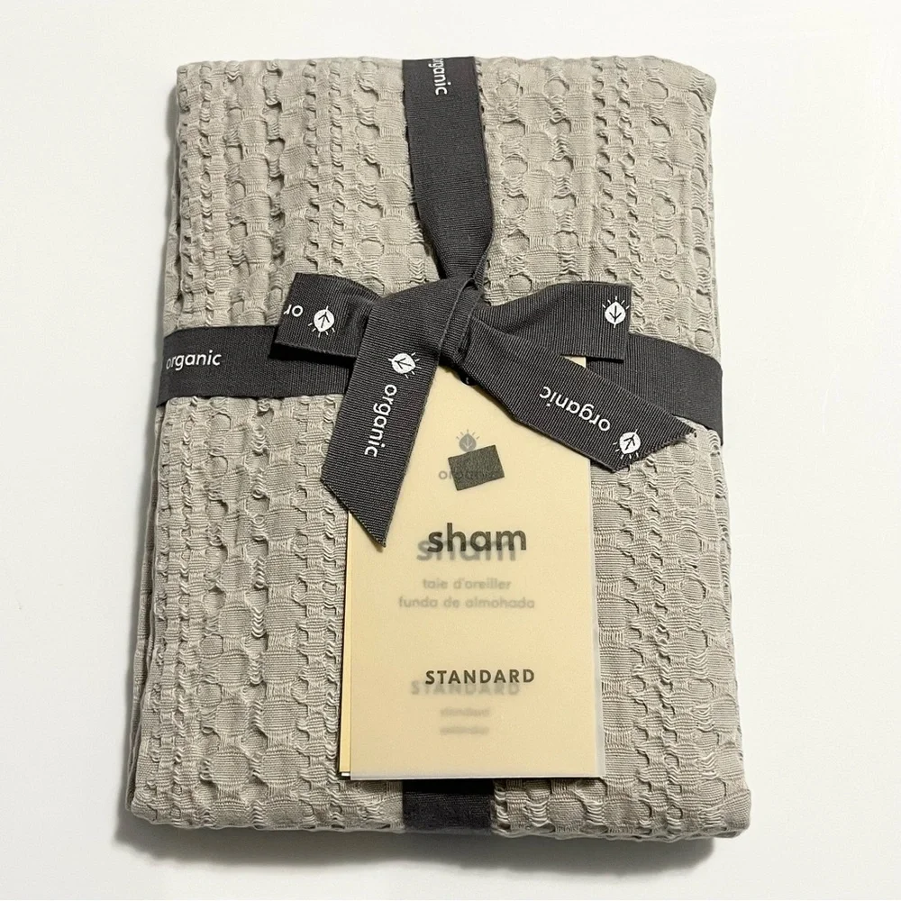West Elm Textured Waffle Sham Grey